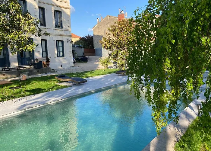 Demeure Saint Louis Historic Manor, City 700M, Free Parking,A C,Clim,Wifi, City View, Garden Bed & Breakfast Carcassonne